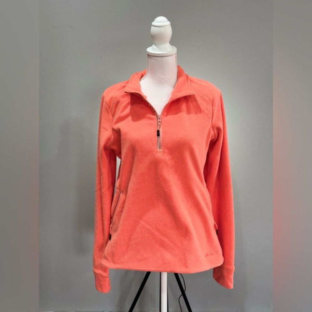 CLEARANCE! Orange Eddie Bauer 1/4 Zip Fleece Size M EUC